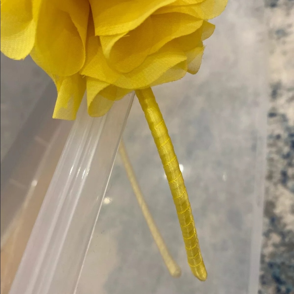 J crew rose crewcuts flower headband new yellow - Picture 4 of 7